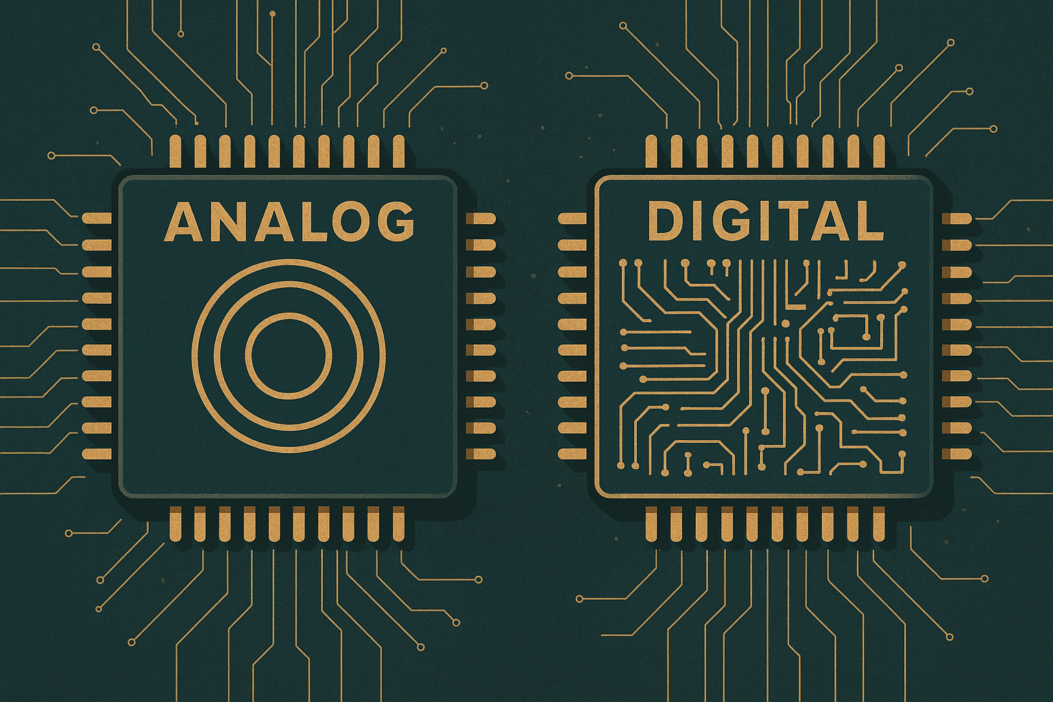 An analog and digital CPU side by side